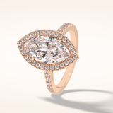2.5 CT Round Shaped Halo & Pave Moissanite Engagement Ring