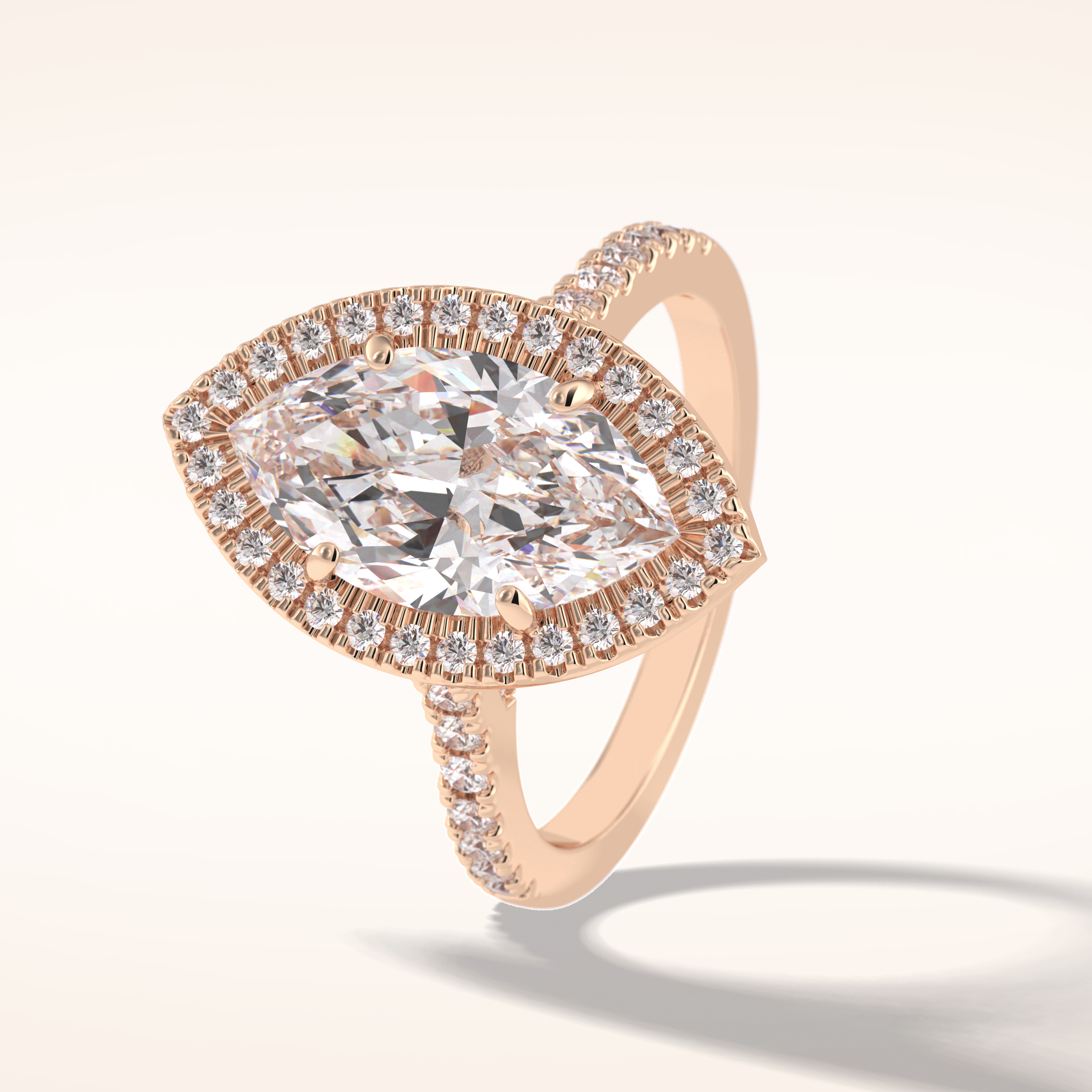 2.5 CT Round Shaped Halo & Pave Moissanite Engagement Ring