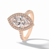 Marquise Halo & Pave Lab Grown Diamond Engagement Ring