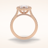 2.5 CT Round Shaped Halo & Pave Moissanite Engagement Ring