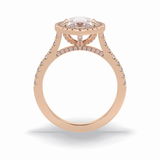 Marquise Halo & Pave Lab Grown Diamond Engagement Ring
