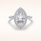 2.5 CT Round Shaped Halo & Pave Moissanite Engagement Ring