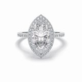 Marquise Halo & Pave Lab Grown Diamond Engagement Ring