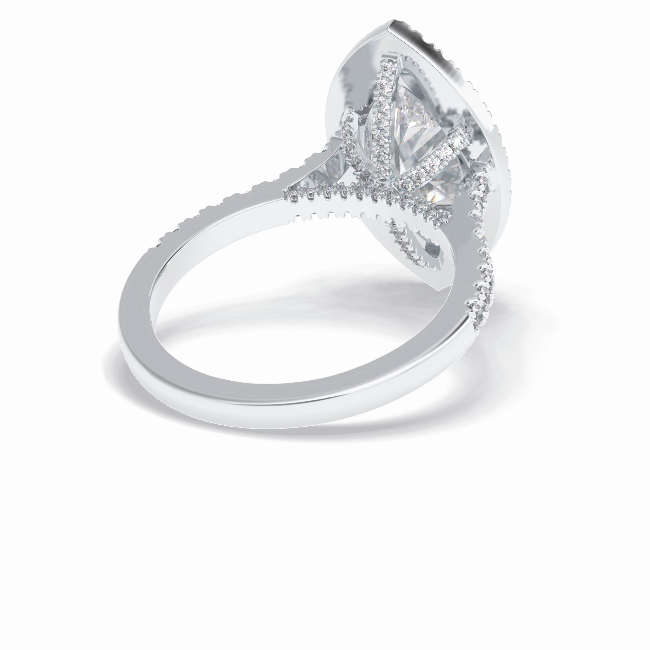 Marquise Halo & Pave Lab Grown Diamond Engagement Ring