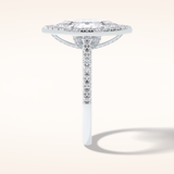 2.5 CT Round Shaped Halo & Pave Moissanite Engagement Ring