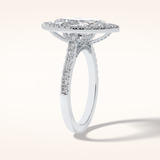 2.5 CT Round Shaped Halo & Pave Moissanite Engagement Ring