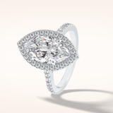 2.5 CT Round Shaped Halo & Pave Moissanite Engagement Ring