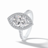 Marquise Halo & Pave Lab Grown Diamond Engagement Ring