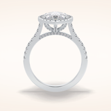 2.5 CT Round Shaped Halo & Pave Moissanite Engagement Ring