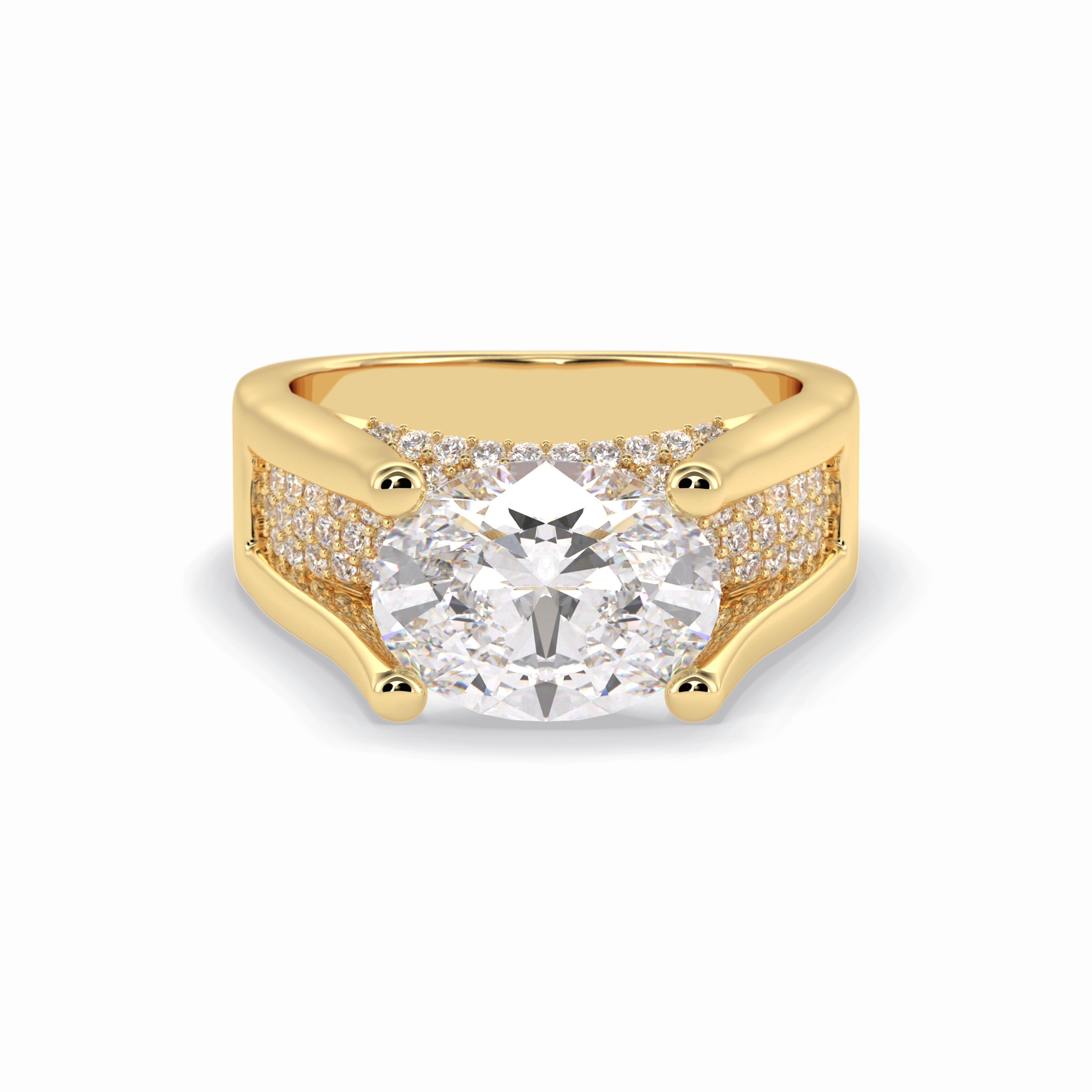 Oval Pave Lab Grown Diamond Engagement Ring