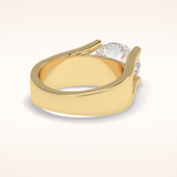 3 CT Oval Shaped Pave Moissanite Engagement Ring