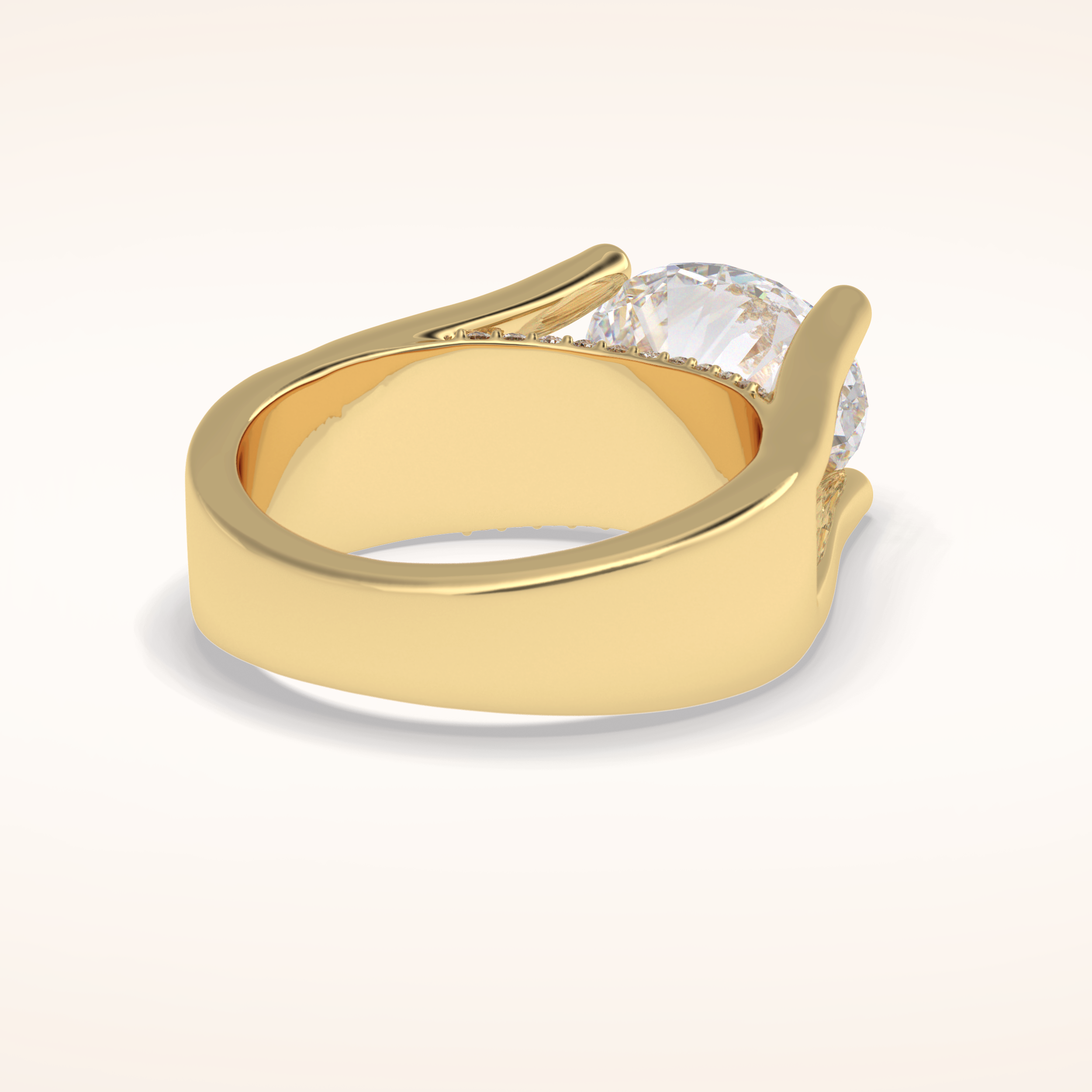 3 CT Oval Shaped Pave Moissanite Engagement Ring