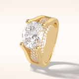 3 CT Oval Shaped Pave Moissanite Engagement Ring
