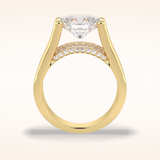 3 CT Oval Shaped Pave Moissanite Engagement Ring