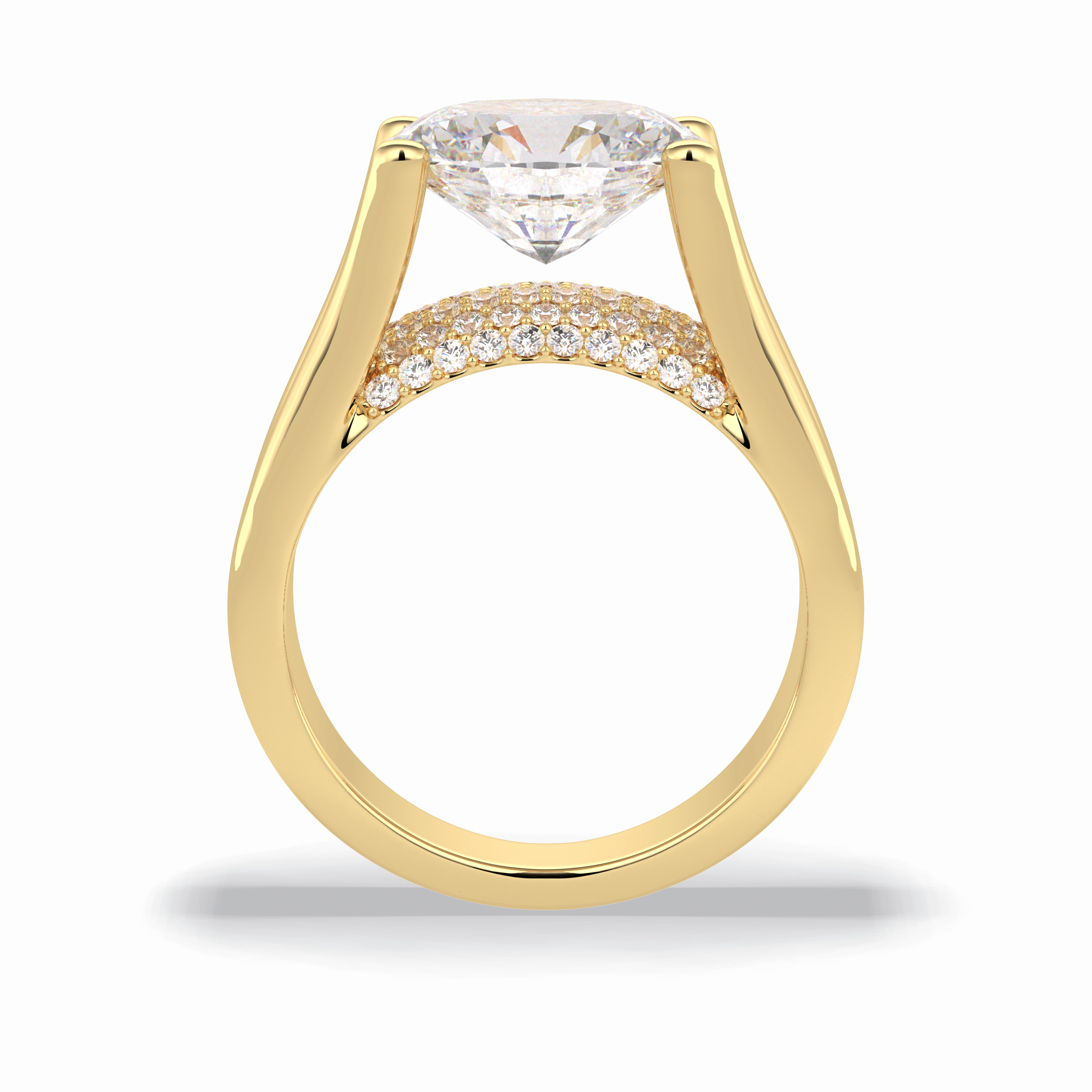 Oval Pave Lab Grown Diamond Engagement Ring