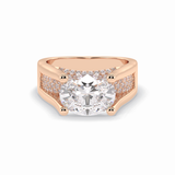 Oval Pave Lab Grown Diamond Engagement Ring