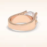 3 CT Oval Shaped Pave Moissanite Engagement Ring