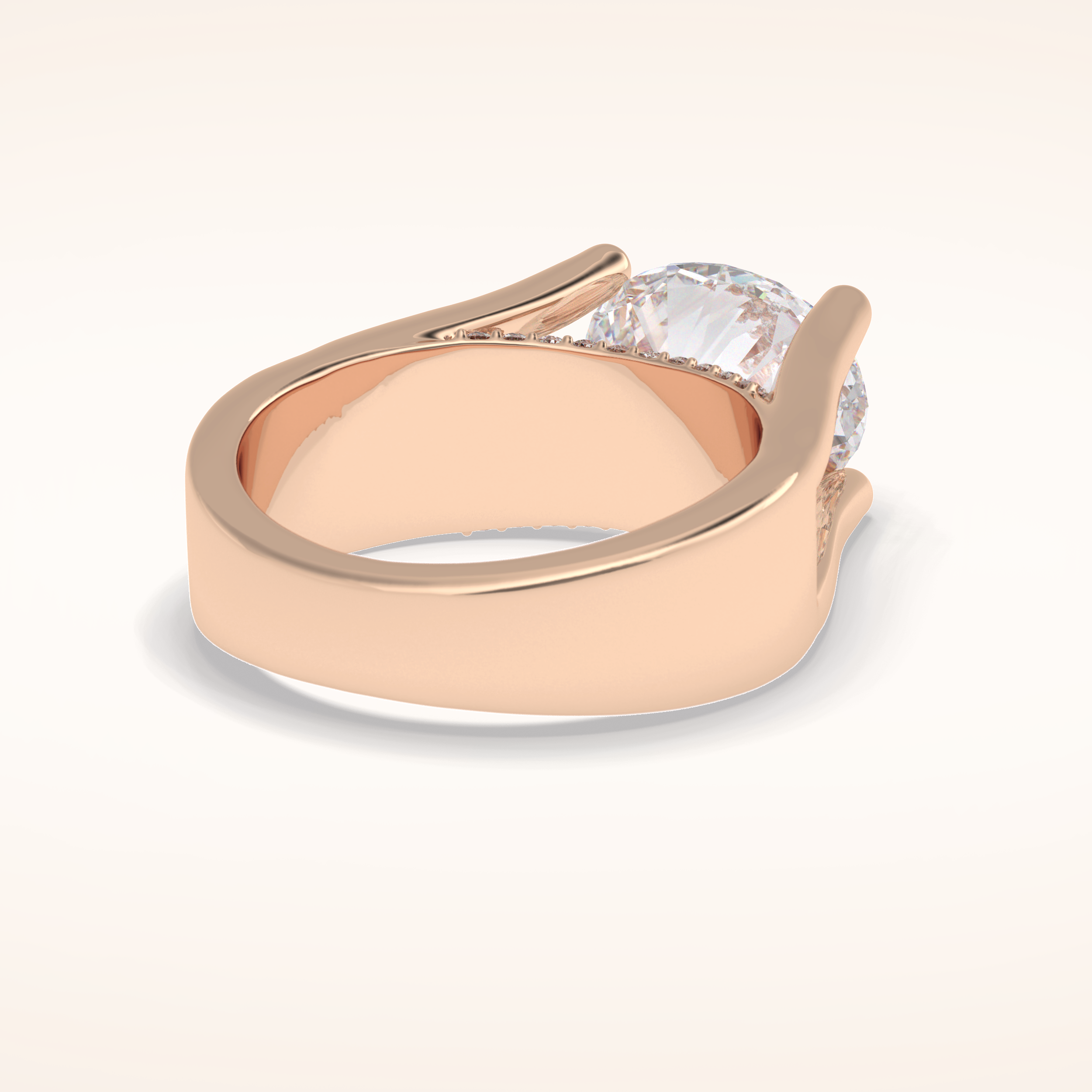 3 CT Oval Shaped Pave Moissanite Engagement Ring