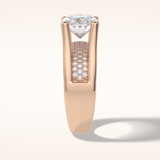 3 CT Oval Shaped Pave Moissanite Engagement Ring
