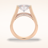 3 CT Oval Shaped Pave Moissanite Engagement Ring