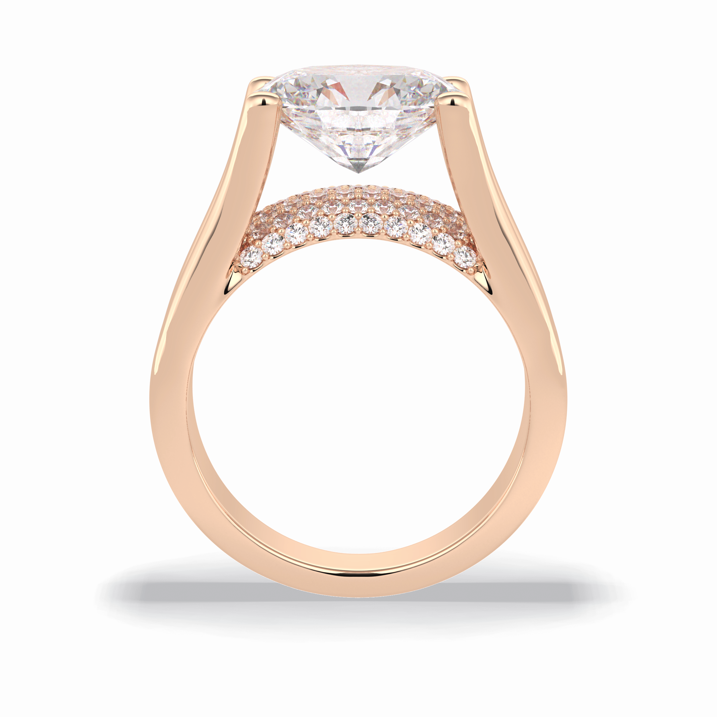 Oval Pave Lab Grown Diamond Engagement Ring