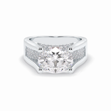 Oval Pave Lab Grown Diamond Engagement Ring