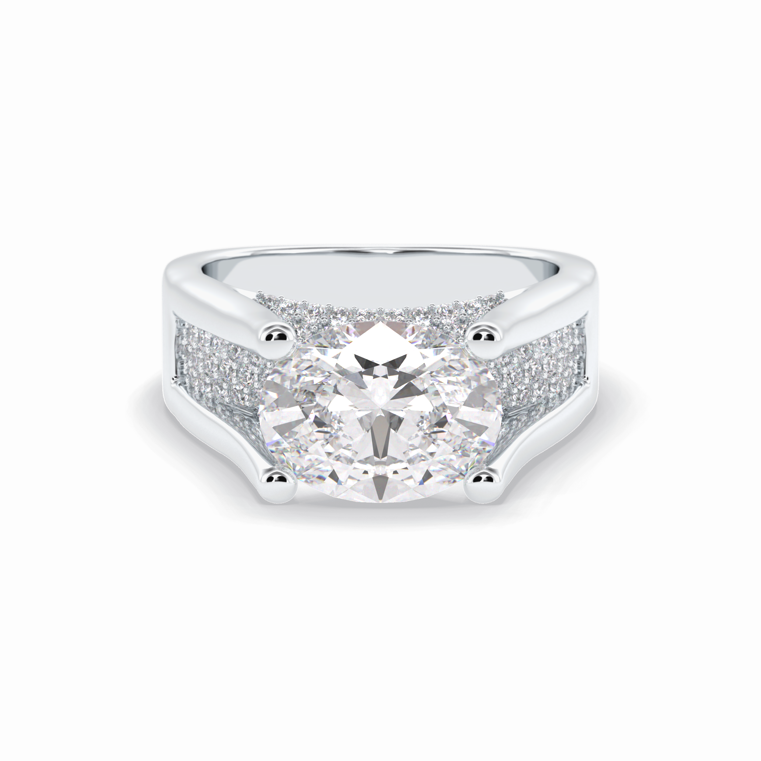 Oval Pave Lab Grown Diamond Engagement Ring