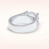3 CT Oval Shaped Pave Moissanite Engagement Ring