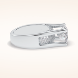 3 CT Oval Shaped Pave Moissanite Engagement Ring