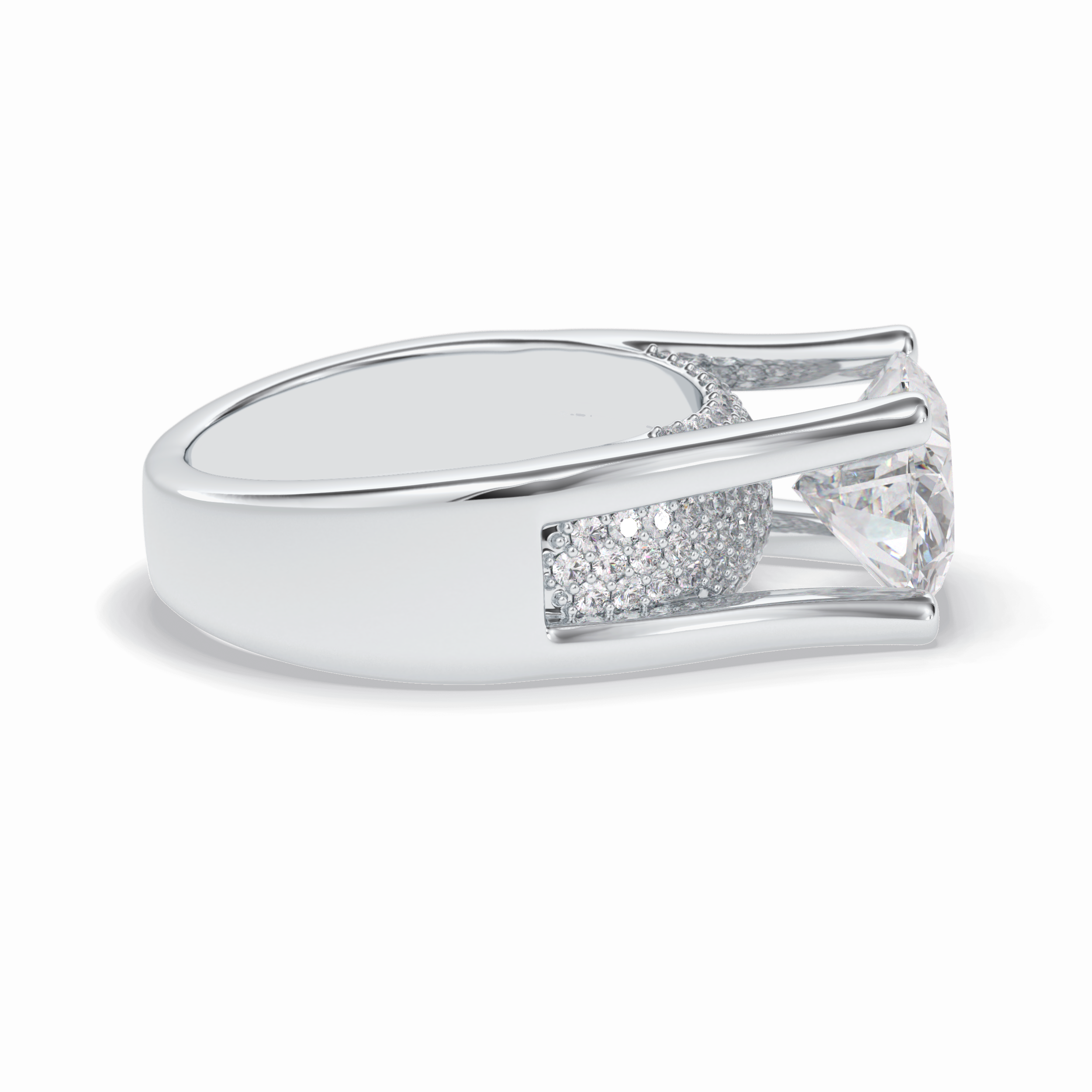 Oval Pave Lab Grown Diamond Engagement Ring