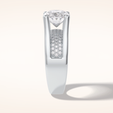3 CT Oval Shaped Pave Moissanite Engagement Ring