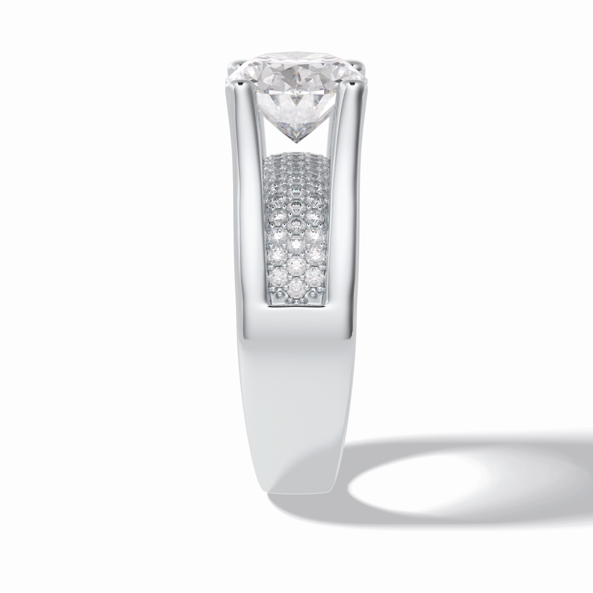 Oval Pave Lab Grown Diamond Engagement Ring