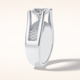 3 CT Oval Shaped Pave Moissanite Engagement Ring