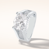 3 CT Oval Shaped Pave Moissanite Engagement Ring