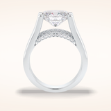 3 CT Oval Shaped Pave Moissanite Engagement Ring