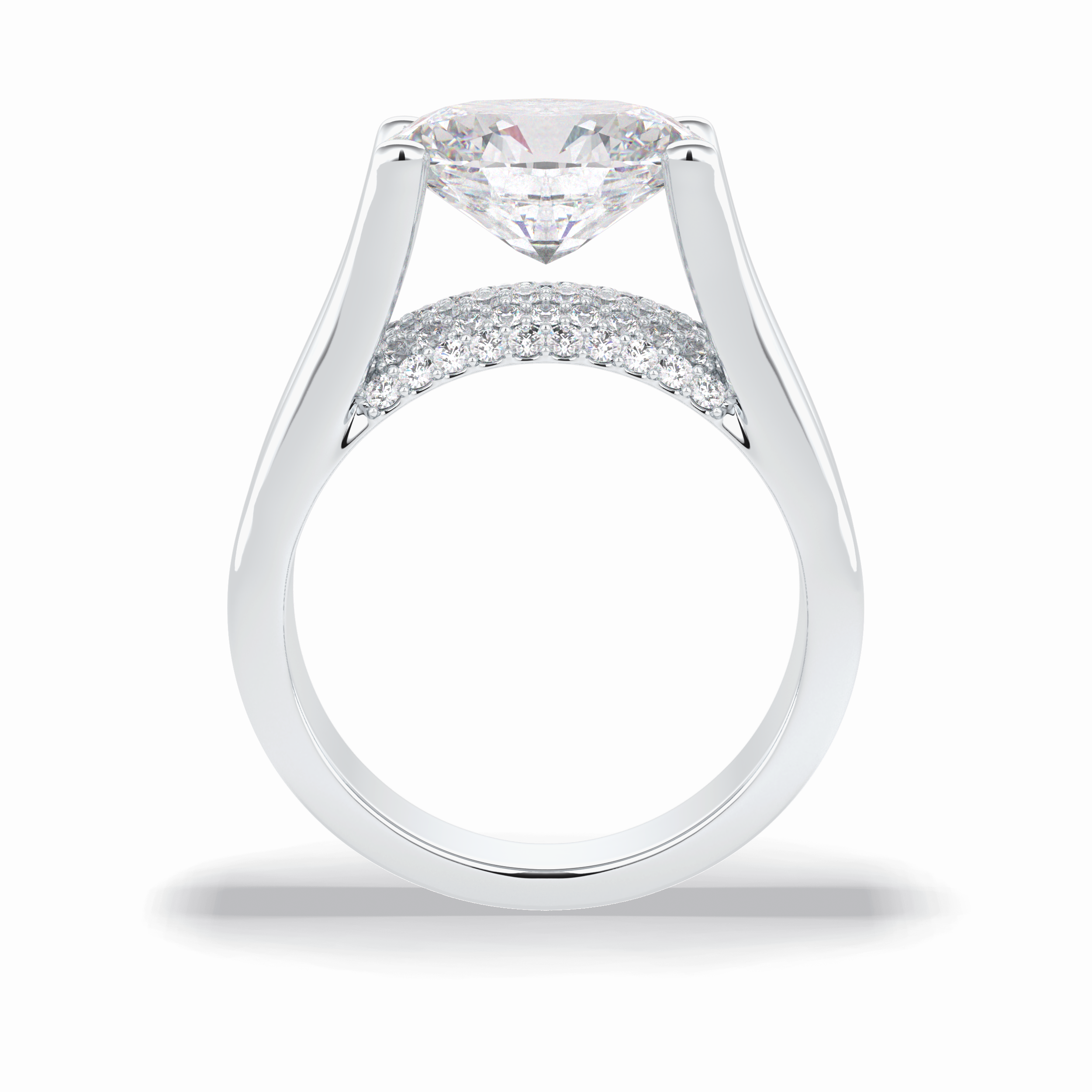 Oval Pave Lab Grown Diamond Engagement Ring
