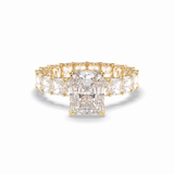 Radiant Hidden Halo & Pave Lab Grown Diamond Engagement Ring