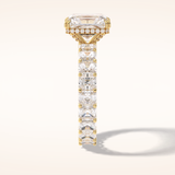 3 CT Radiant Shaped Pave Moissanite Engagement Ring