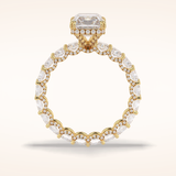 3 CT Radiant Shaped Pave Moissanite Engagement Ring