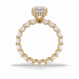 Radiant Hidden Halo & Pave Lab Grown Diamond Engagement Ring