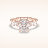 3 CT Radiant Shaped Pave Moissanite Engagement Ring