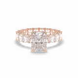 Radiant Hidden Halo & Pave Lab Grown Diamond Engagement Ring
