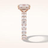 3 CT Radiant Shaped Pave Moissanite Engagement Ring