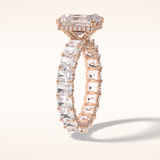 3 CT Radiant Shaped Pave Moissanite Engagement Ring
