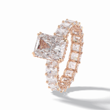 Radiant Hidden Halo & Pave Lab Grown Diamond Engagement Ring