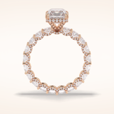 3 CT Radiant Shaped Pave Moissanite Engagement Ring