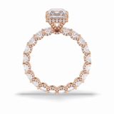 Radiant Hidden Halo & Pave Lab Grown Diamond Engagement Ring