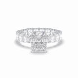 Radiant Hidden Halo & Pave Lab Grown Diamond Engagement Ring