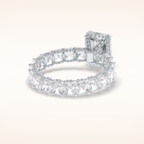 3 CT Radiant Shaped Pave Moissanite Engagement Ring