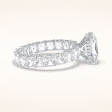 3 CT Radiant Shaped Pave Moissanite Engagement Ring
